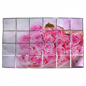 Наклейка на кафельную плитку 90х60 см "Букет розовых роз"