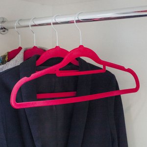 Вешалка-плечики для одежды «Барxат», размер 44-46, флокированное покрытие, цвет МИКС