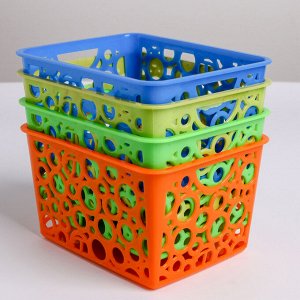 Корзинка пластиковая для хранения «Круги», 11,5x14x 8 см, цвет МИКС