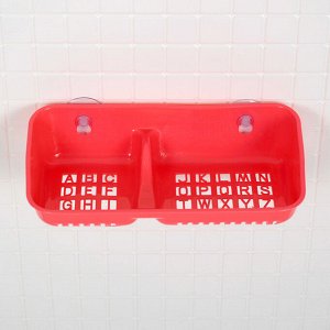 Полка для ванной с мыльницей «Алфавит», 20x9,5x4 см, цвет МИКС