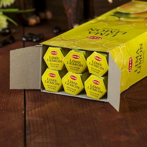 Благовония "HEM" 20 палочек угольные lime lemon