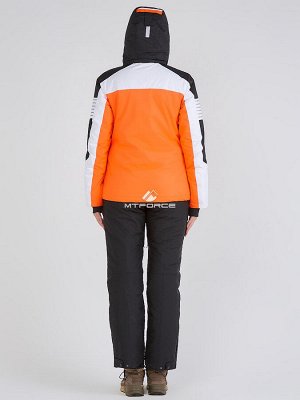 Женская зимняя горнолыжная куртка оранжевого цвета 19601O