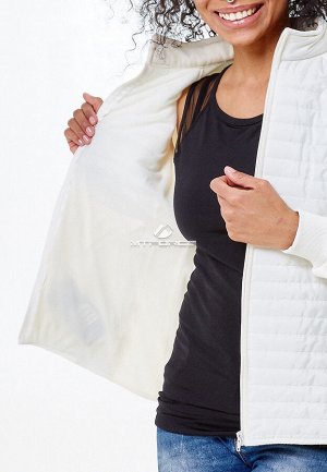 Женская осенняя весенняя молодежная куртка стеганная белого цвета 1960Bl