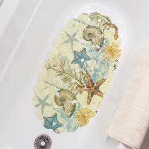 SPA-коврик для ванны на присосках Доляна «Ракушки», 35x65 см