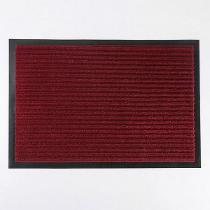 Коврик придверный влаговпитывающий ребристый «Стандарт», 40?60 см, цвет красный