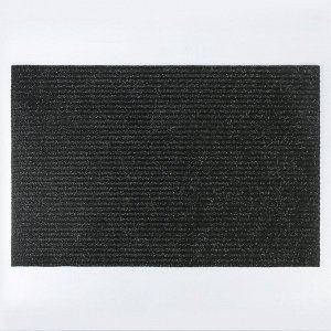 Коврик придверный влаговпитывающий, ребристый, «Стандарт», 47?75 см, цвет чёрный