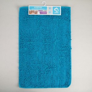 Коврик Доляна «Букли длинные», 49x76 см, цвет голубой