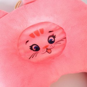 Подушка дорожная детская «Кошечка» ортопедическая, цвет розовый