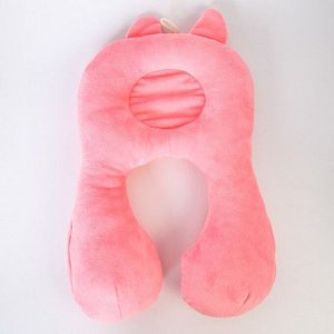 Подушка дорожная детская «Кошечка» ортопедическая, цвет розовый
