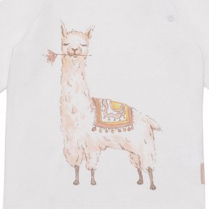 Пижама для девочки, белый набивка ламы