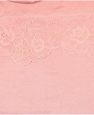 Розовая школьная блузка для девочки с кружевом 83872-ДШ20
