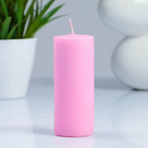 Свеча- цилиндр, парафиновая, светло-розовая, 4?10 см