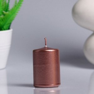 Свеча - цилиндр парафиновая, нежно розовый металлик, 4?6 см