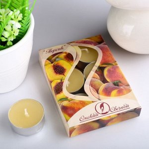 Набор чайных свечей ароматизированных «Персик». 12 г. 6 штук