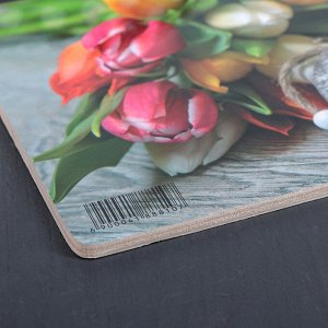 Доска разделочная Виктория «8 марта. Тюльпаны», 25x16,5 см