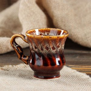 Чашка кофейная "Бриз", коричневая, керамика, 0.1 л