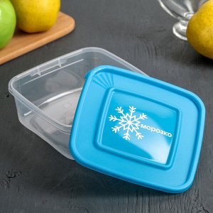 Контейнер для замораживания продуктов Полимербыт «Морозко», 0,7 л , квадратный, цвет МИКС