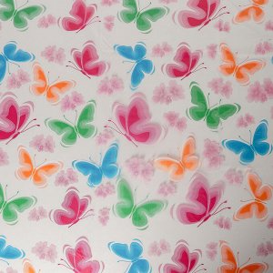 Скатерть без основы многоразовая 110x120 см "Бабочки" цвет прозрачный