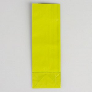 Пакет бумажный фасовочный, глянцевый, светло-зелёный, 7 х 4 х 21 см
