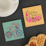 Подставки под горячее «Живи, люби, смейся», 9,2?9,2 см, 2 шт