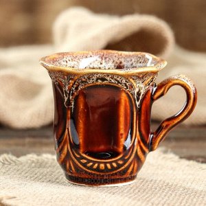 Чашка кофейная "Ажур", коричневая, керамика, 0.15 л
