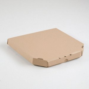 Упаковка для пиццы, бурая, 25,5 х 25,5 х 3 см