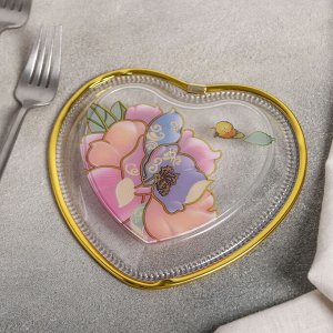 Блюдо фигурное «Сердце», 16,5x16,5 см, рисунок МИКС