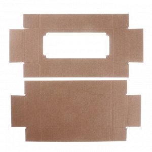 Коробка сборная без печати крышка-дно бурая с окном 24 х 11 х 4,5 см