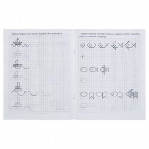 Дошкольный тренажёр. Прописи «Готовим руку к письму по клеточкам», для детей 5-6 лет