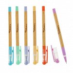 Ручка шариковая Mazari Silvano Smart Ink, 0.7 мм, резиновый упор, синяя, корпус МИКС