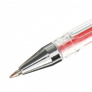 СИМА-ЛЕНД Ручка гелевая, 0.5 мм, красный, прозрачный корпус