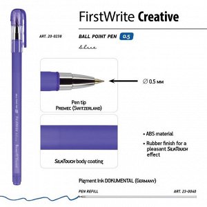 Ручка шариковая Firstwrite Creative, узел 0.5 мм, синие чернила, матовый корпус Silk Touch, МИКС