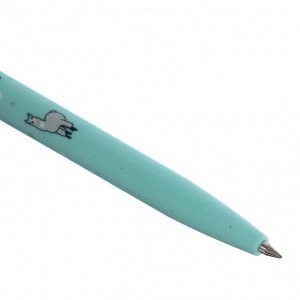 Ручка шариковая автоматическая HappyClick «Ламы», 0.5 мм, синие чернила, матовый корпус Silk Touch