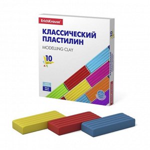 Пластилин 10 цветов, 160 г, ErichKrause, в картонной упаковке