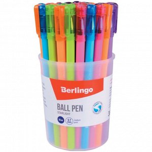 Ручка шариковая 0,7 мм, Berlingo Starlight, стержень синий, узел-игла, микс