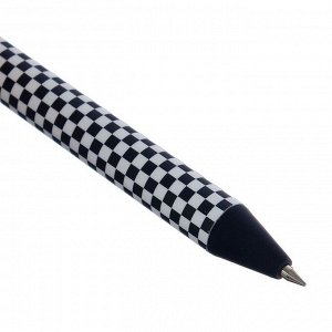 Ручка шариковая автоматическая ArtClick «Шашечки», узел 0.5 мм, синие чернила, матовый корпус Silk Touch