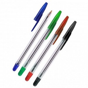 Набор ручек шариковых микс 4 цвета «Стамм» 111, узел 1.0 мм, чернила: синие, красные, зелёные, чёрные, европодвес