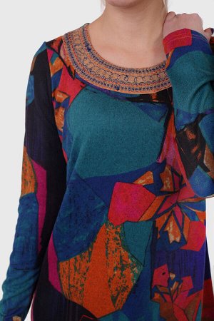 Люксовое платье в необычном дизайне от Young Threads. Эффектный этнический ворот, геометрическая абстракция и цена футболки! №2005 ОСТАТКИ СЛАДКИ!!!!