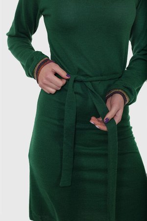 Изумрудное платье трикотаж Centro Moda. Холода – не повод игнорировать вашу женственность! №2003