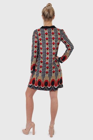 Особенное платье от французских дизайнеров из DEFIMODE. Яркий фактурный принт, женственная длина, а какая цена! №2049 ОСТАТКИ СЛАДКИ!!!!