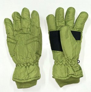 Перчатки Светло-зеленые зимние перчатки с манжетами  №4496
