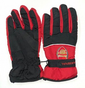 Перчатки Черно-красные зимние перчатки  №4491
