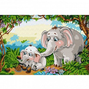 Набор юного художника Molly арт.KH0489 Слоны в джунглях (16 Цветов) 20х30 см