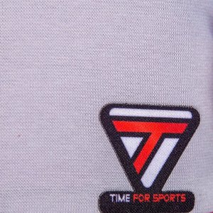 Шапка из двойного трикотажа, формы лопата, Time For Sports, серый с красным кантом