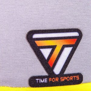 Шапка из двойного трикотажа, формы лопата, Time For Sports, серый с жёлтым кантом