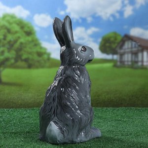Садовый сувенир "Заяц", серый, глянец, 40 см