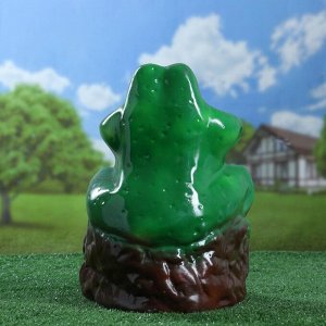 Садовая фигура "Лягушка на камне", разноцветный, 35 см