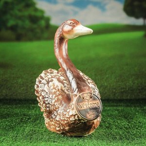 Садовая фигура "Лебедь", коричневый цвет, 30 см