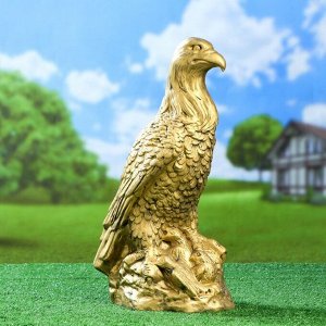 Садовая фигура "Орёл в гнезде", золотистый цвет, 50 см