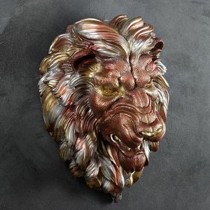 Подвесной декор "Голова льва" бронза МИКС, 23х35х52см